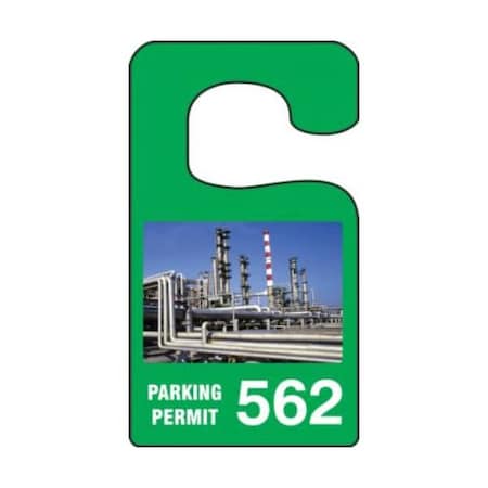 Accuform Parking Permit Tag, Factory Image PARKING PERMIT Numbered 600-699, Blue, 3in x 2.75in, 100PK TNT936BUG